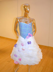 Dress made from a repurposed lampshade