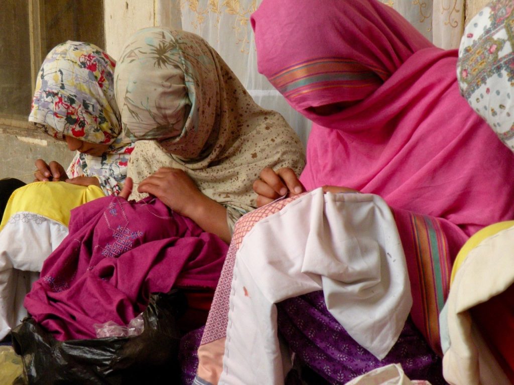 Afghan Women Embroidering