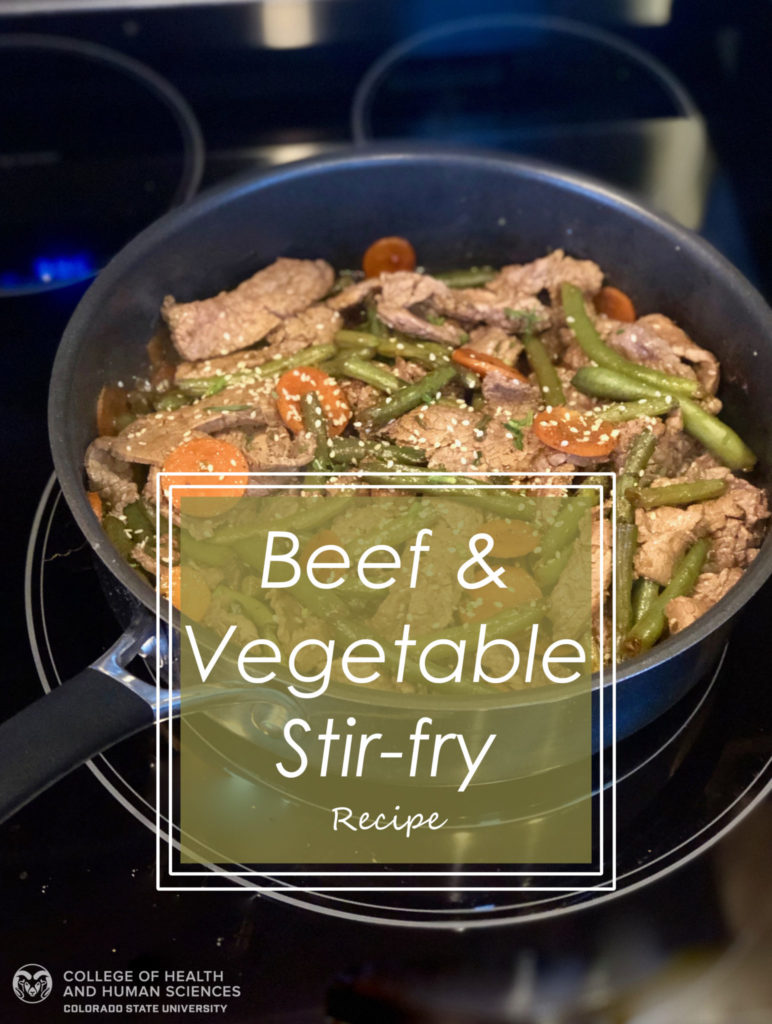 Beef and vegetable stir fry recipe.