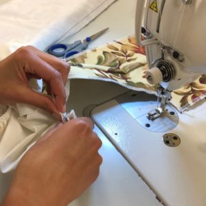Student sewing