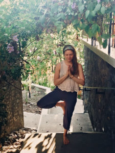 Megan Majors in a yoga pose