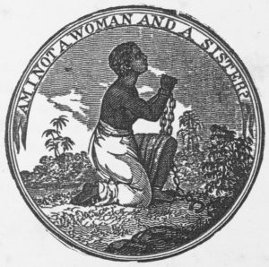 "kneeling Slave" abolitionist print depicting a man or woman