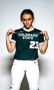 Jordan Acosta wearing her softball uniform