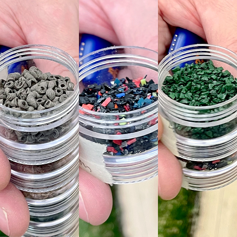 There are different types of materials used as infill for artificial turf.