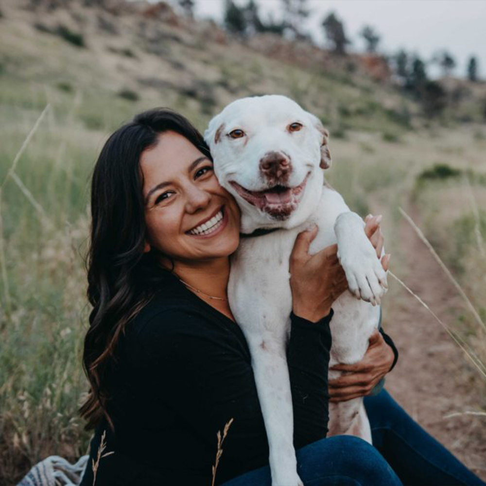 Valerie Villalobos pictured with dog