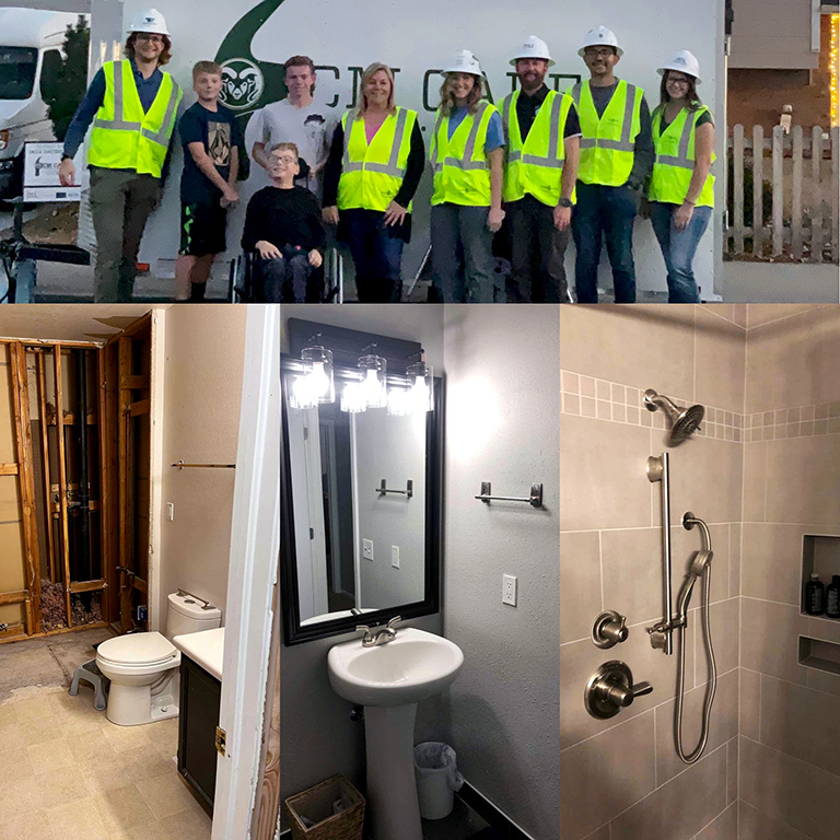 Brigden project workers transformed a bathroom for greater access.