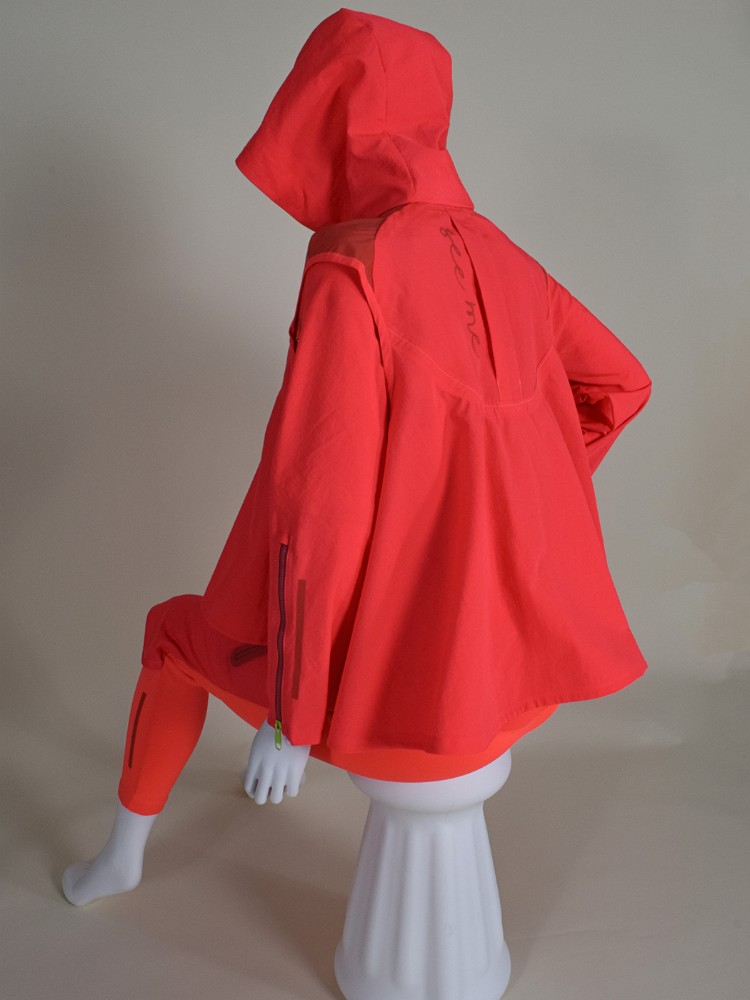 Back view of the See Me Rain Kit on a seated mannequin
