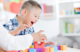 DD Lab image of child playing with blocks