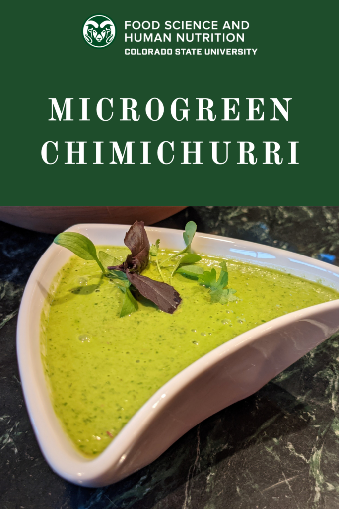 Food Science and Human Nutrition. Microgreen Chimichurri recipe.
