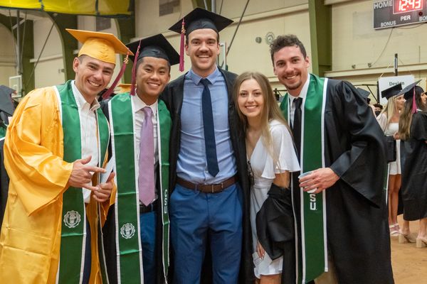Grant Wade and his fellow students graduating