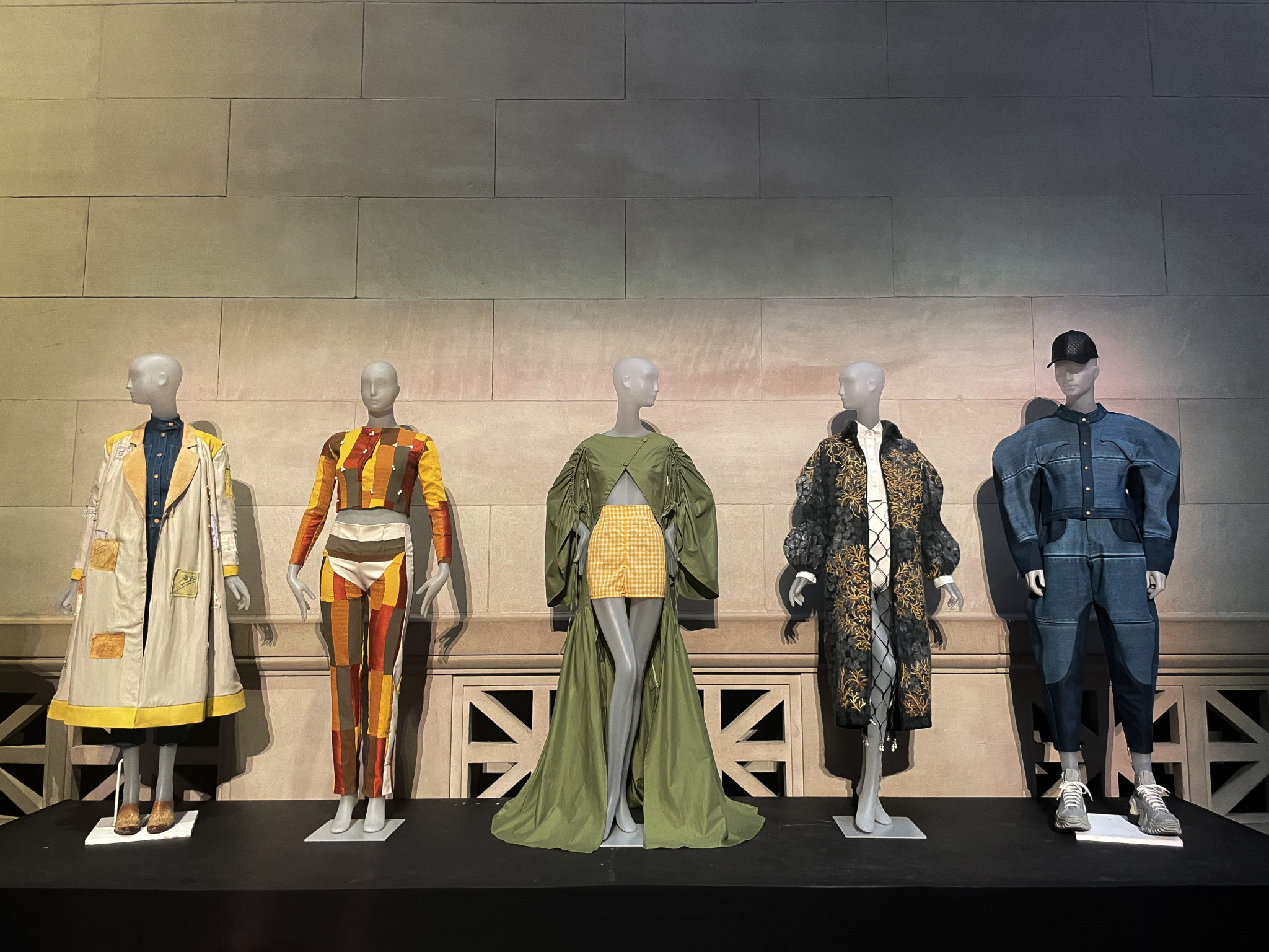 Latifah Hirchi-Vogl's design among other entries at the Metropolitan Museum of Art Costume Institute College Fashion Design Competition in New York City