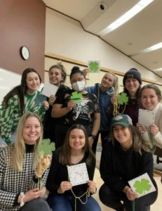 CSU Gerontology Club with activity cards the group made for nursing home residents