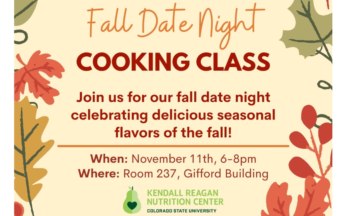 Graphic advertising Fall Date Night Cooking Class, Nov. 11, 6-8 p.m.