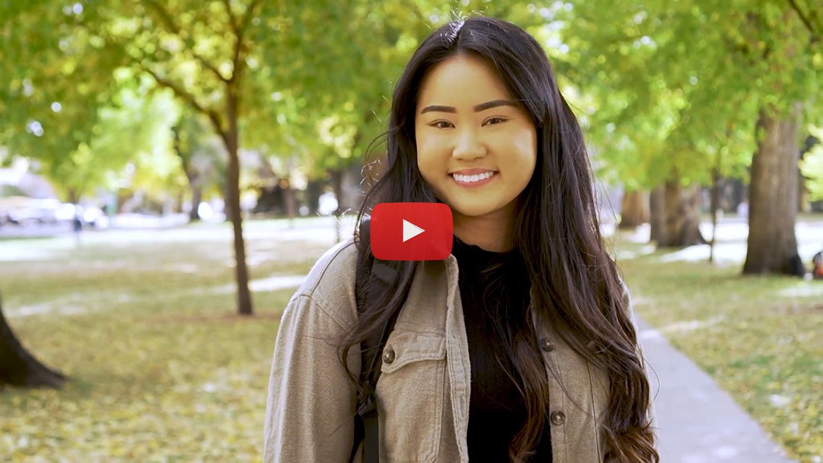 Jasmine Tran in scholarship recognition video