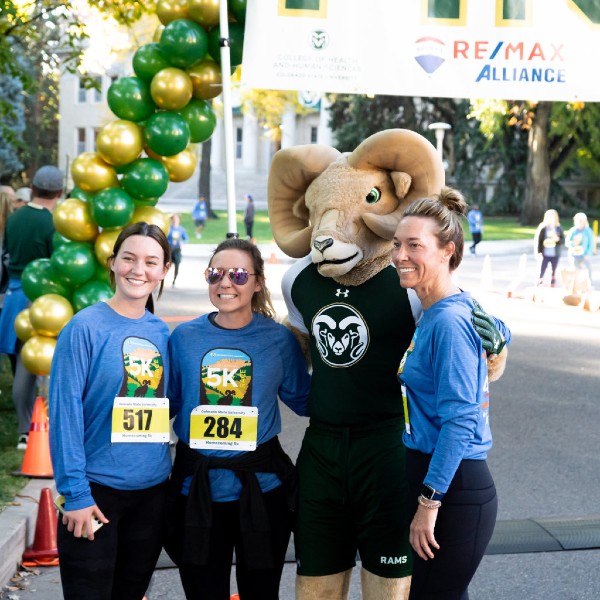 Homecoming 5k photo with CAM The Ram