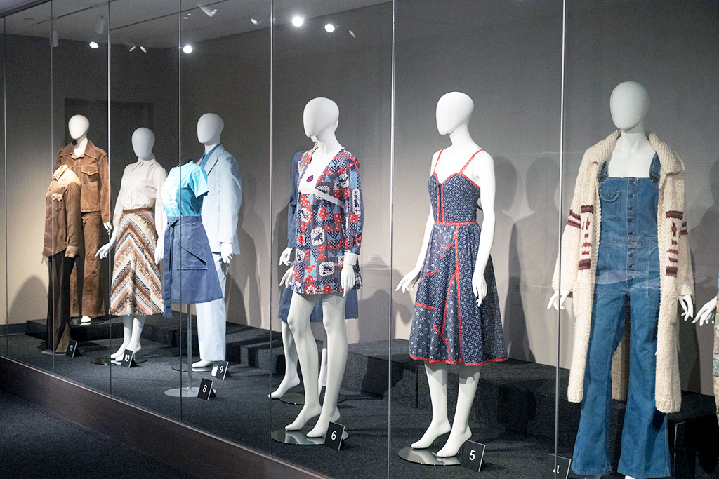 "Nostalgia Mode," an exhibit at the Avenir Museum, illustrates fashion tied to the era before the 1976 Bicentennial.