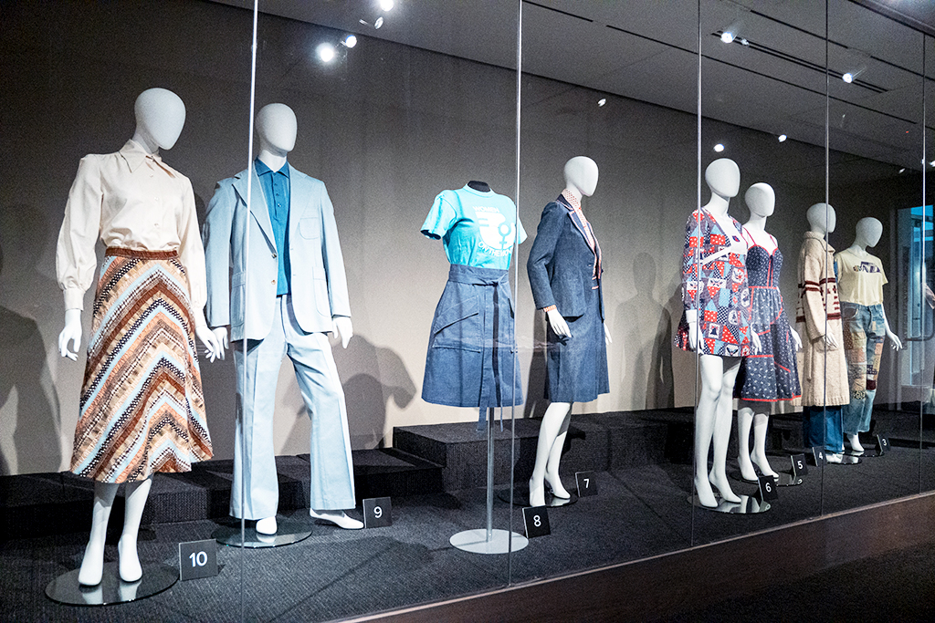 "Nostalgia Mode," an exhibit at the Avenir Museum, illustrates fashion tied to the era before the 1976 Bicentennial.