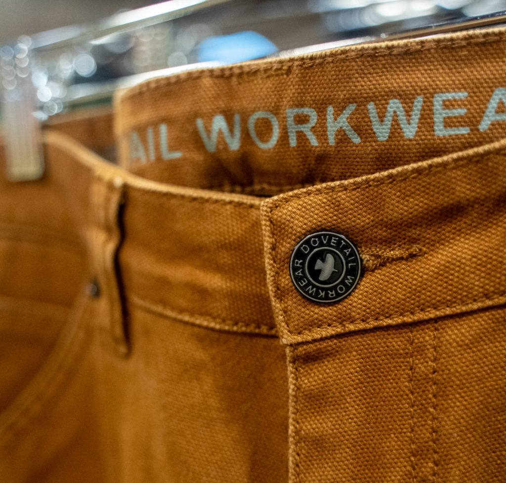 Dovetail Workwear camel-colored jeans