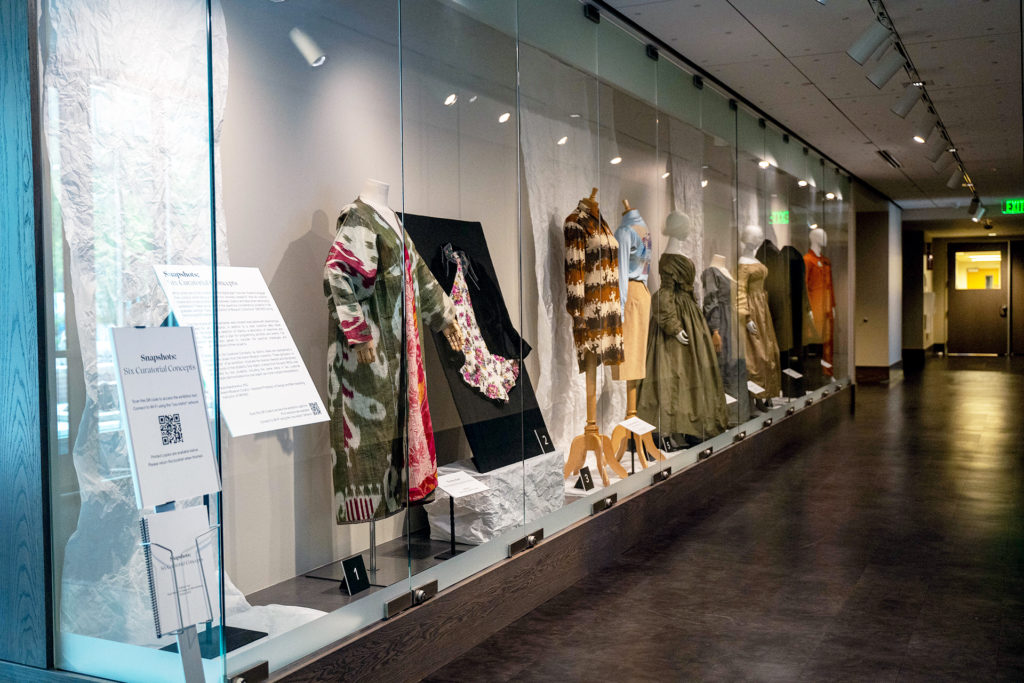 Snapshots: Six Curatorial Concepts includes a variety of garments that could be in a museum collection.