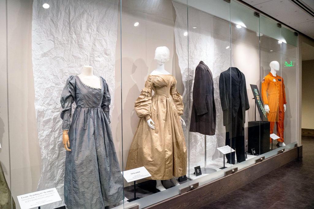 Snapshots: Six Curatorial Concepts includes a variety of garments that could be in a museum collection.