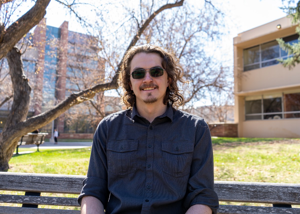Eric Pildner outside of the Education Building