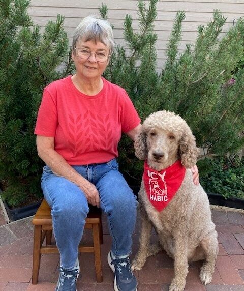 habic volunteer ann kusic and and her standard poodle icy