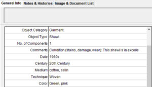 A graphic of a table showing how objects are are categorized in a database