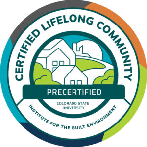 Institute for the Built Environment's precertified badge for a Lifelong Community.