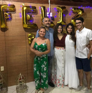 Julia Menezes with parents and sister and brother