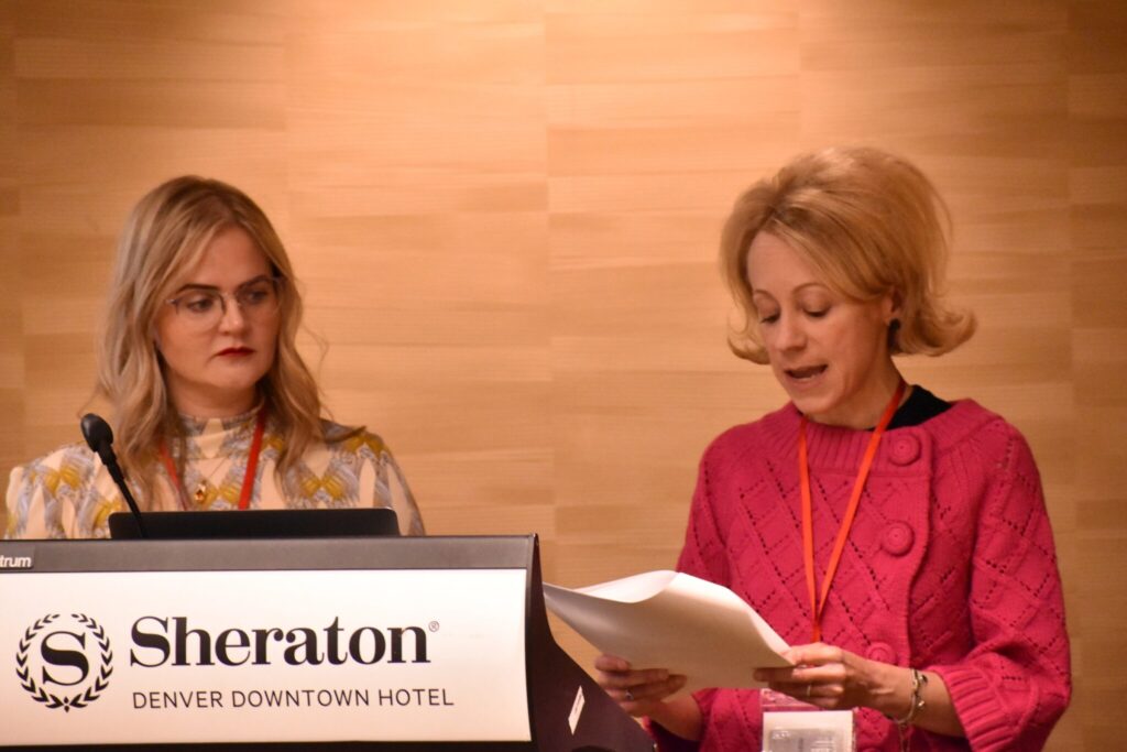 Jennifer Ogle (right) and Sarah Silvas-Bernstein (left) present at ITAA 2022