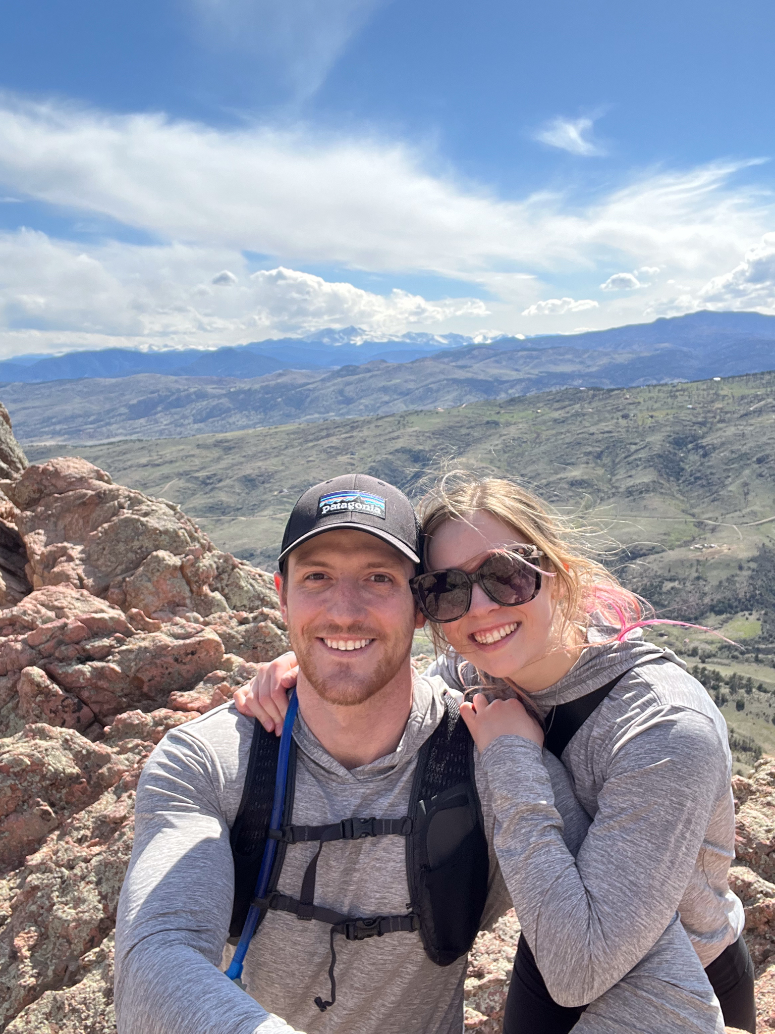 Grace Stetsko hiking with her fiancé at Horsetooth reservoir