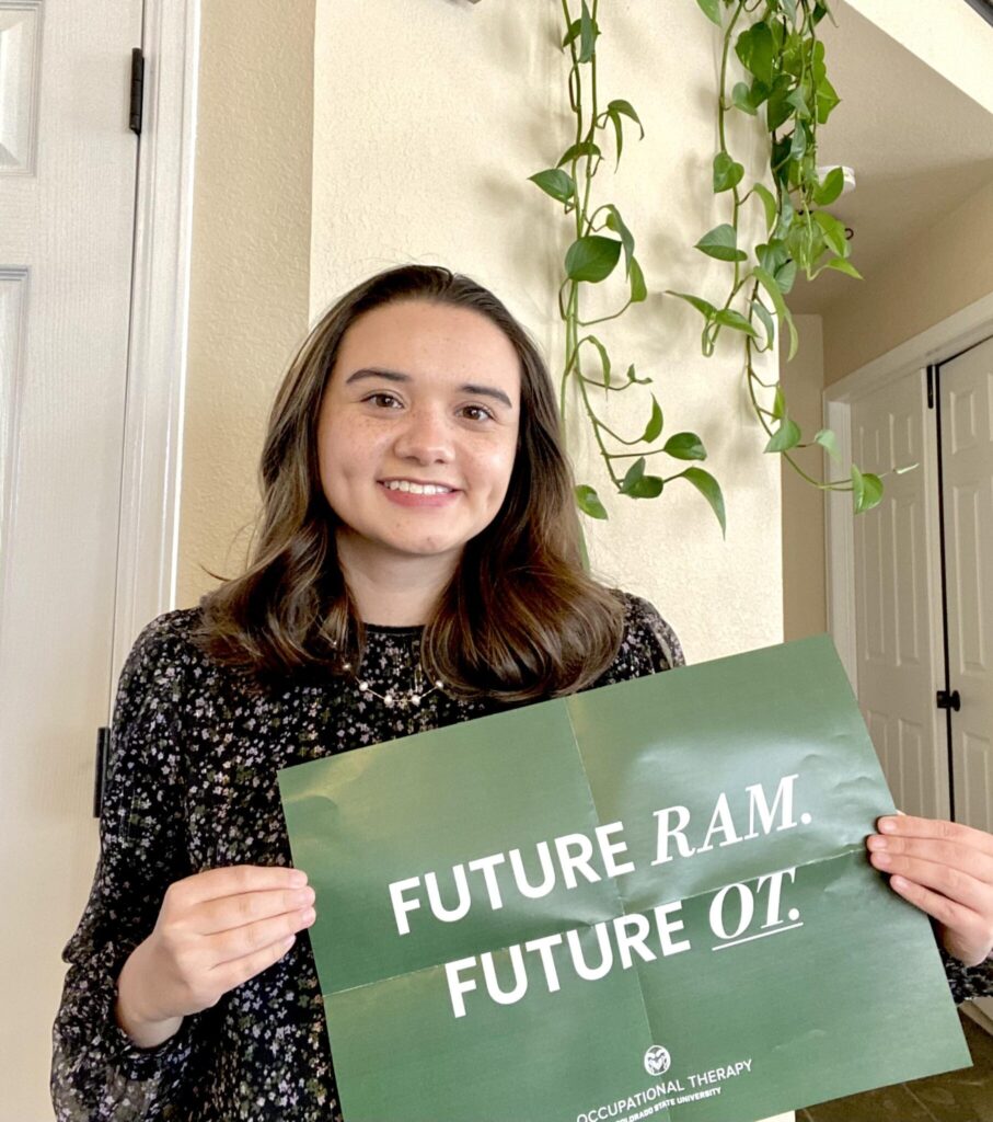 Rachel with her Future Ram Future OT sign